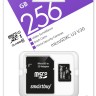 micro SDXC карта памяти Smartbuy 256GB cl10 U3 V30 для видеонаблюдения (с адаптером SD)