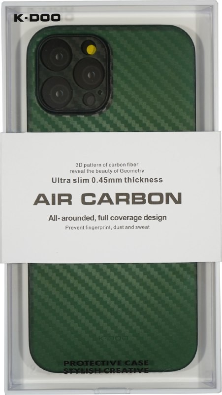 Накладка для i-Phone 14 Pro Max 6.7" K-Doo Air Carbon пластик зелёная
