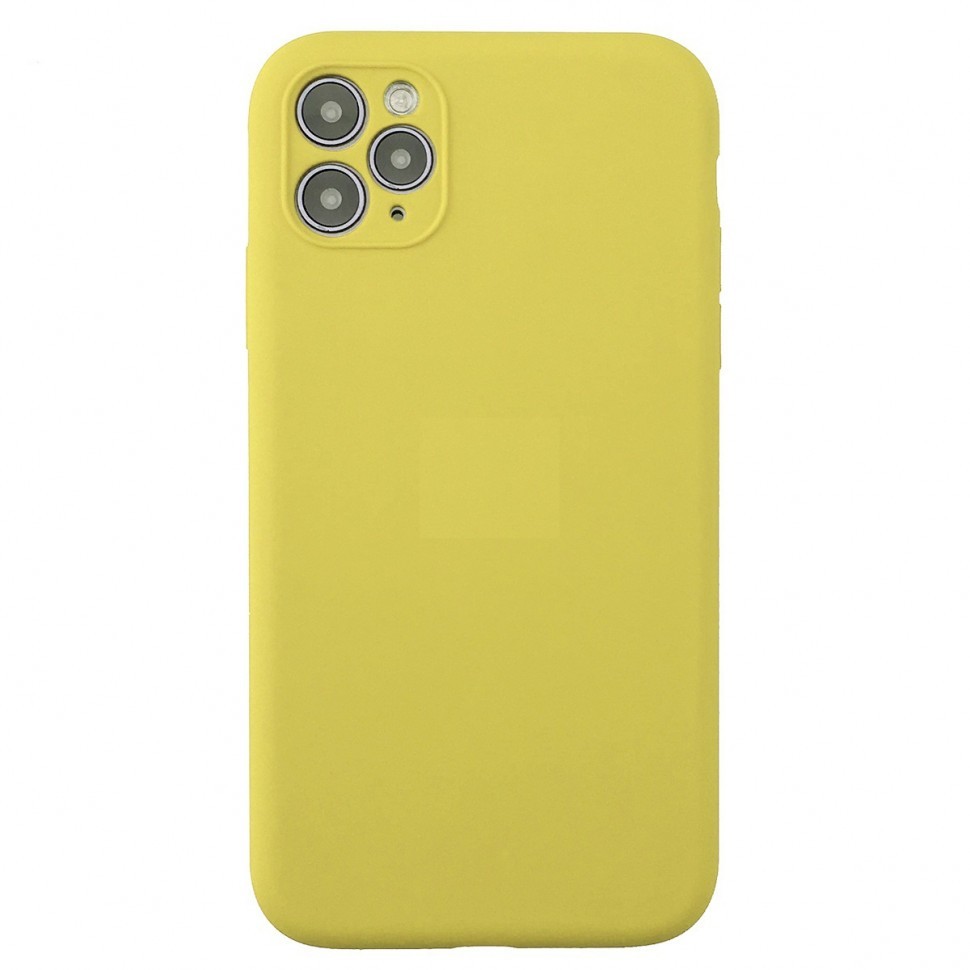 Накладка для i-Phone 13 Pro Silicone icase под оригинал, камера закрыта №32 лимонная