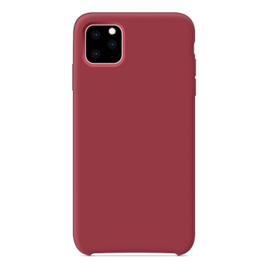 Накладка для i-Phone 13 Pro Silicone icase под оригинал, камера закрыта №33 тёмно-красная