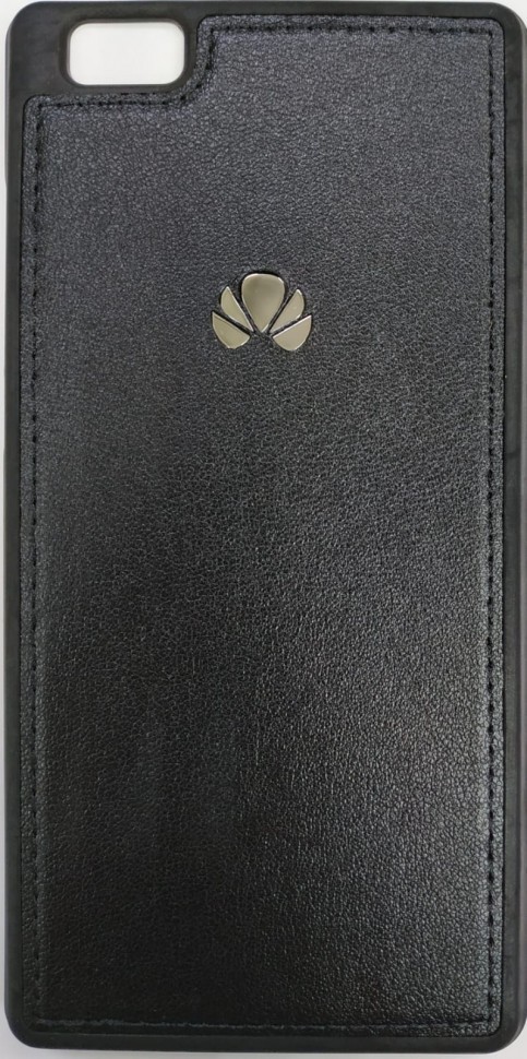 Накладка для Huawei Honor P8 light силиконовая кожзам с логотипом чёрный