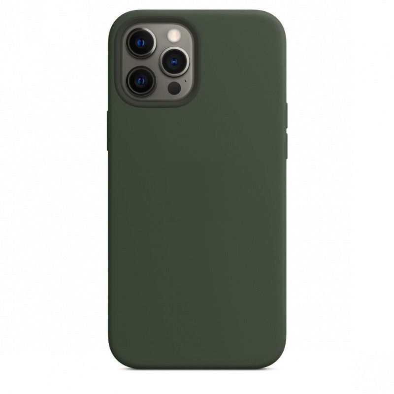 Накладка для i-Phone 13 Pro Silicone icase под оригинал, камера закрыта №48 болотная