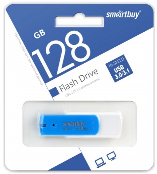 3.0 USB флеш накопитель SmartBuy 128GB Diamond Blue (SB128GBDB-3)