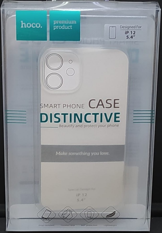 Накладка для i-Phone 12 mini 5.4" Hoco Distinctive силикон прозрачный