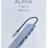 USB-C хаб Wiwu Alpha 7в1 3USB/HDMI/USB-C/MicroSD/TF серый