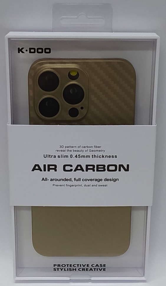 Накладка для i-Phone 13 Pro 6.1" K-Doo Air Carbon пластик золотая