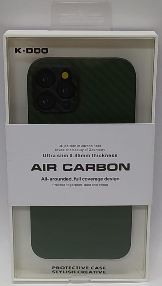 Накладка для i-Phone 12 Pro 6.1" K-Doo Air Carbon пластик зеленая