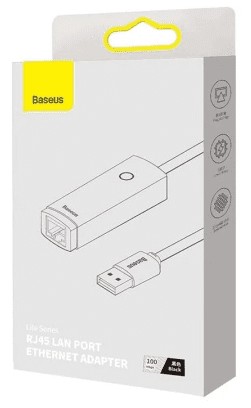Переходник Baseus Lite series USB на RJ45 (WKQX000001) черный