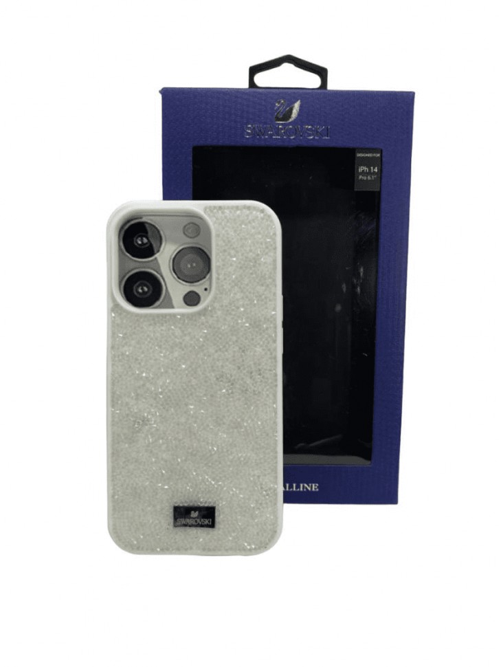 Накладка для i-Phone 14 Pro 6.1" Swarovski белый