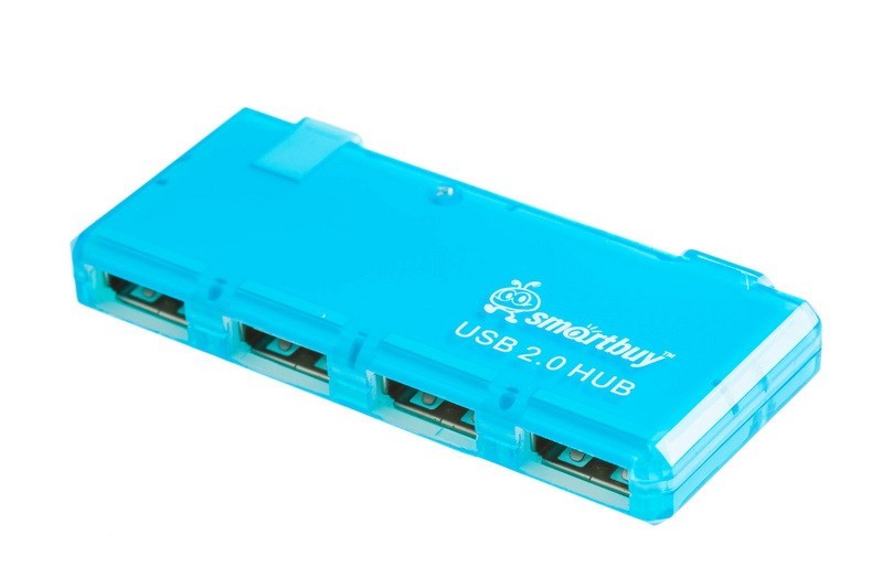 USB-HUB Smartbuy 4 порта, голубой (SBHA-6110-B)