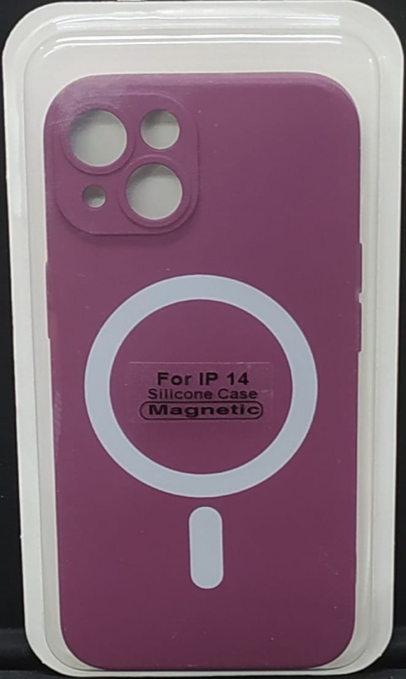 Накладка для i-Phone 14 6.1" Magsafe силикон бордовая