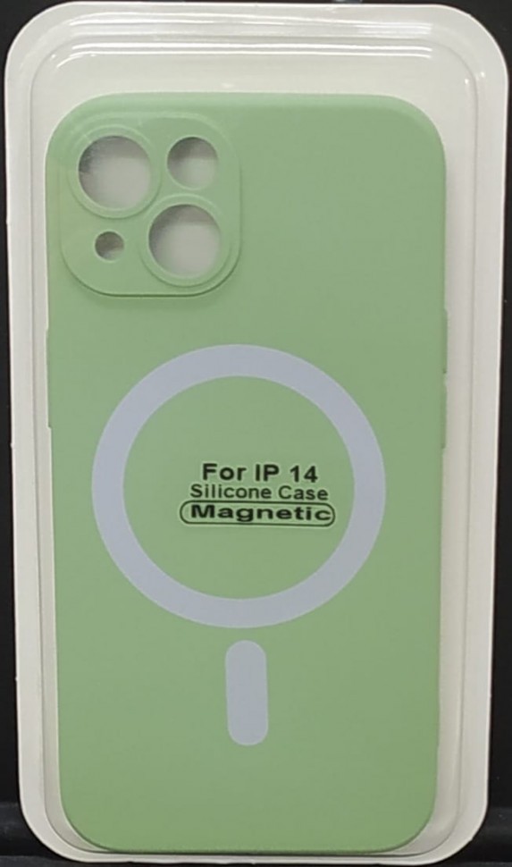Накладка для i-Phone 14 6.1" Magsafe силикон зеленая