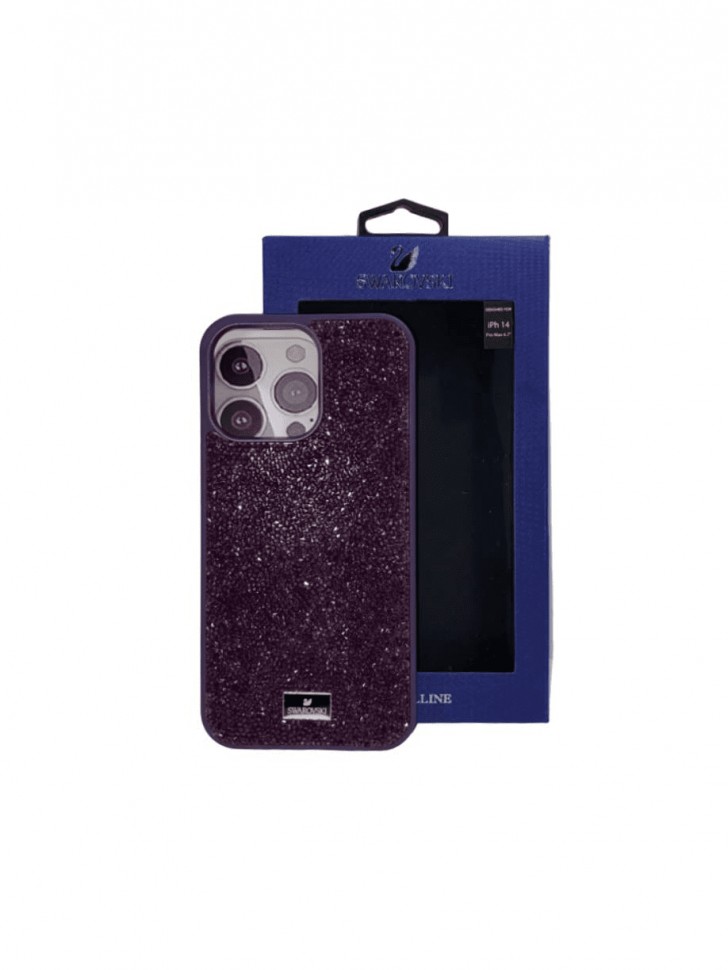 Накладка для i-Phone 14 Pro Max 6.7" Swarovski фиолетовый