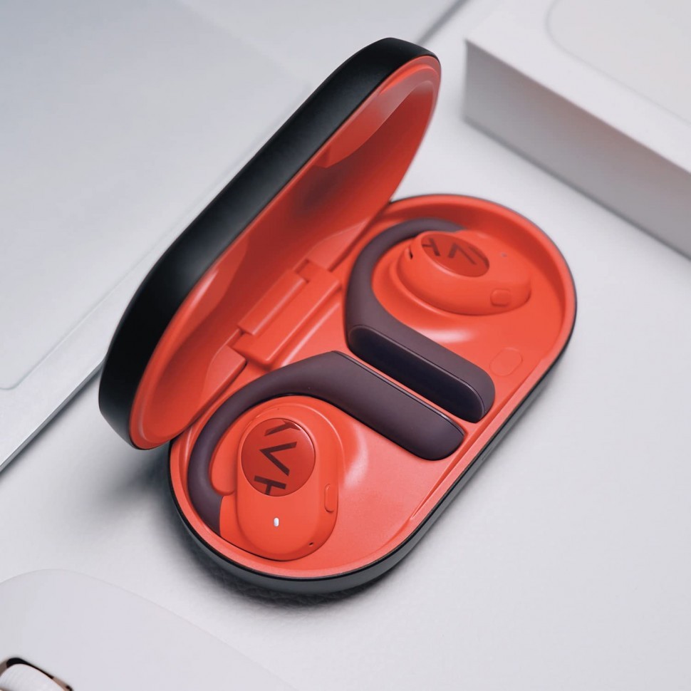 Наушники беспроводные Bluetooth Haylou OW01 Purfree красно-черные