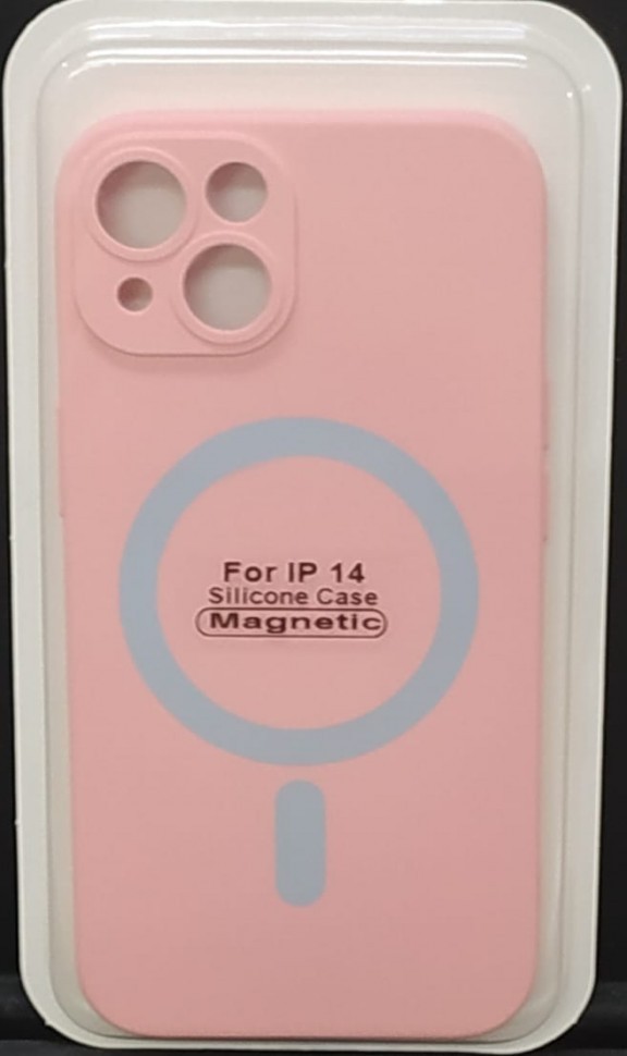 Накладка для i-Phone 14 6.1" Magsafe силикон розовая
