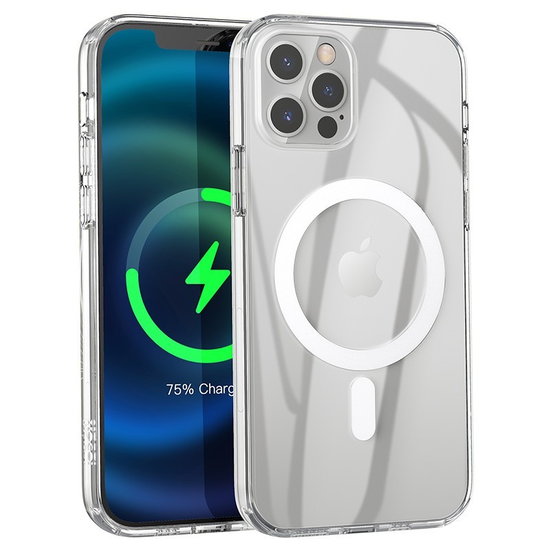 Накладка для i-Phone 14 Plus Hoco Magnetic case силикон прозрачный
