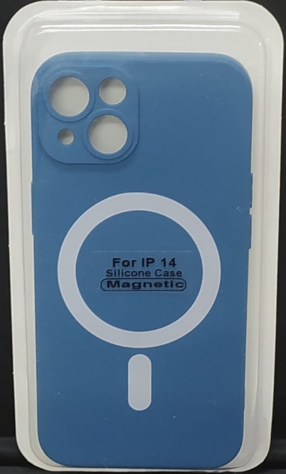 Накладка для i-Phone 14 6.1" Magsafe силикон темно-синяя