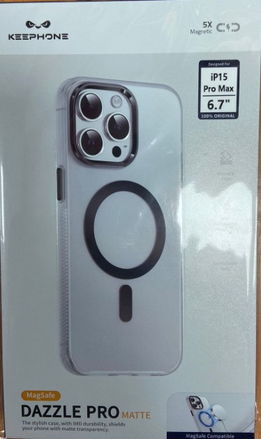 Накладка для i-Phone 15 Pro Max Keephone Dazzle Pro Magsafe черный