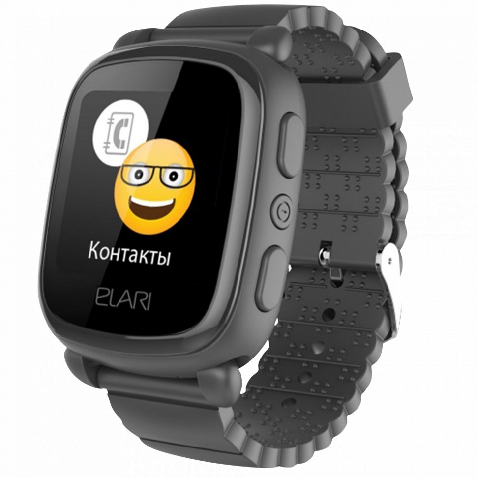 Детские часы Elari KidPhone 2 (KP-2) 1.4"/128х128/450mAh/72ч/Micro-SIM/2G/BT3.0 черные