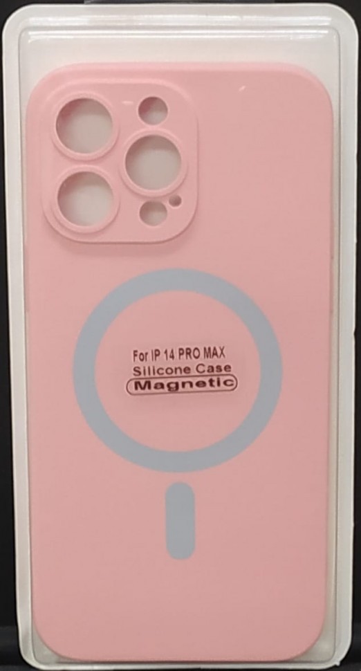 Накладка для i-Phone 14 Pro Max 6.7" Magsafe силикон розовая