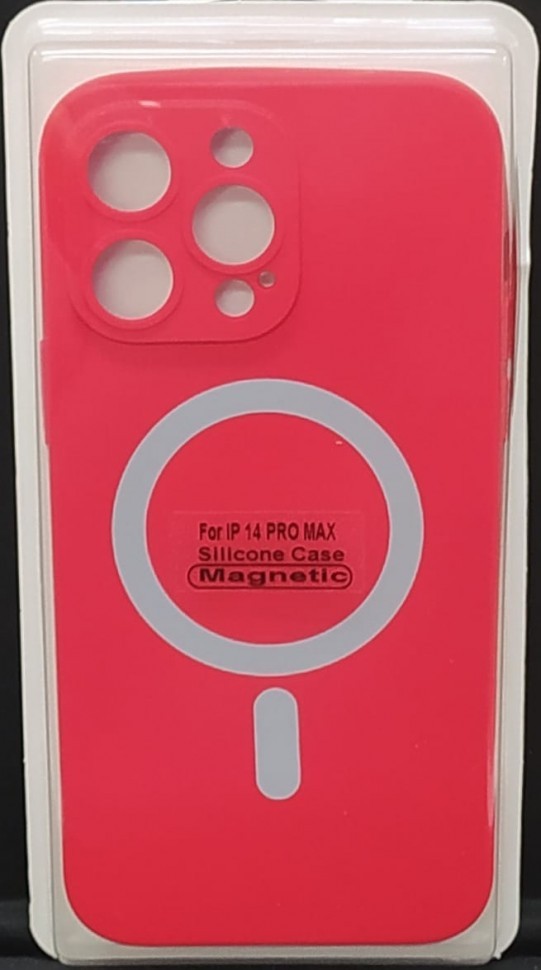 Накладка для i-Phone 14 Pro Max 6.7" Magsafe силикон красная