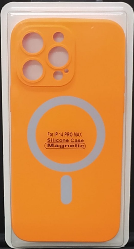 Накладка для i-Phone 14 Pro Max 6.7" Magsafe силикон оранжевая