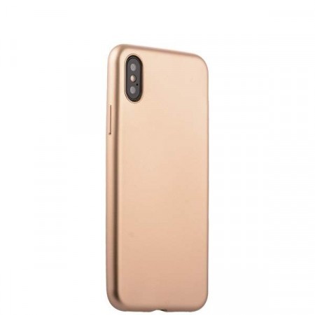 Чехол-накладка для i-Phone X J-case силикон матовый золотой