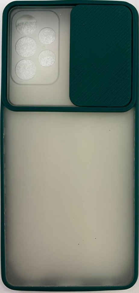 Накладка со шторкой камеры Samsung Galaxy A72 матовая зеленая