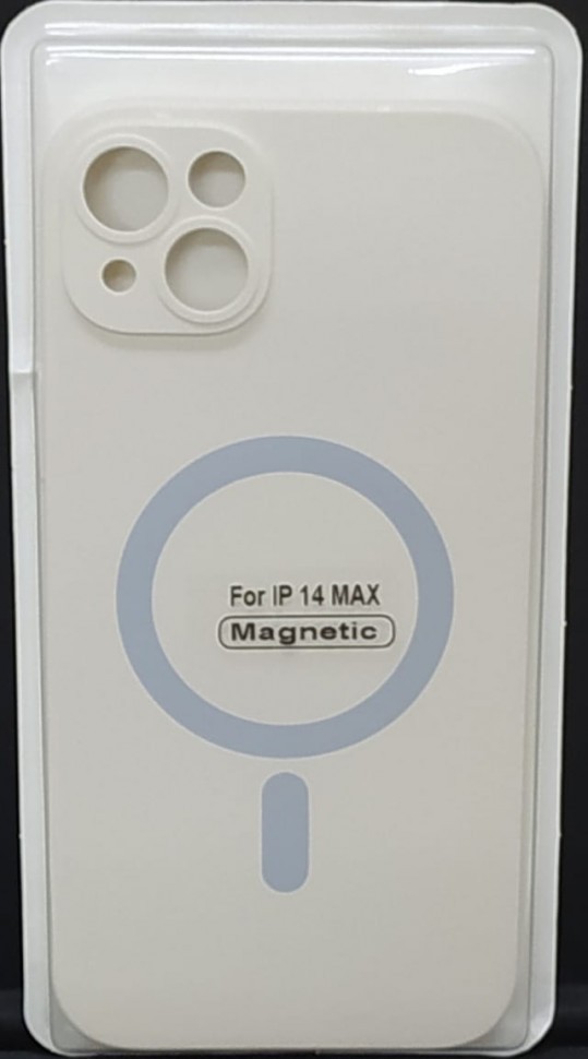 Накладка для i-Phone 14 Max 6.7" Magsafe силикон бежевая