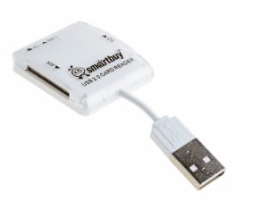 Картридер Smartbuy 713, USB 2.0 - SD/microSD/MS/M2 (SBR-713-W) белый