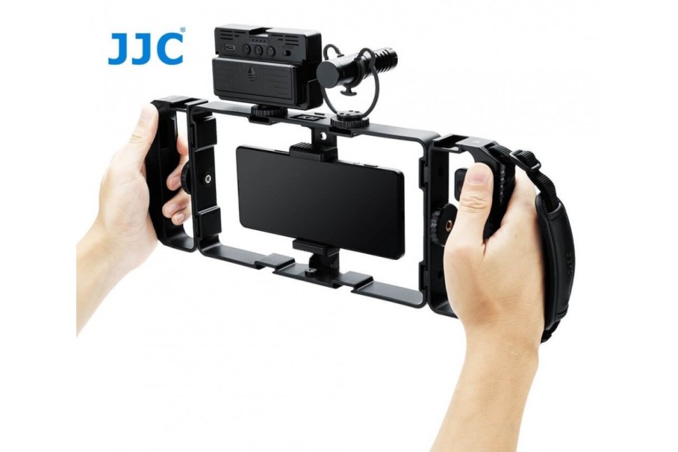 JJC SPC-UN1R Многофункциональный Стабилизатор-клетка с беспроводным пультом и ремешок на запястье для съёмки с мобильного и фото