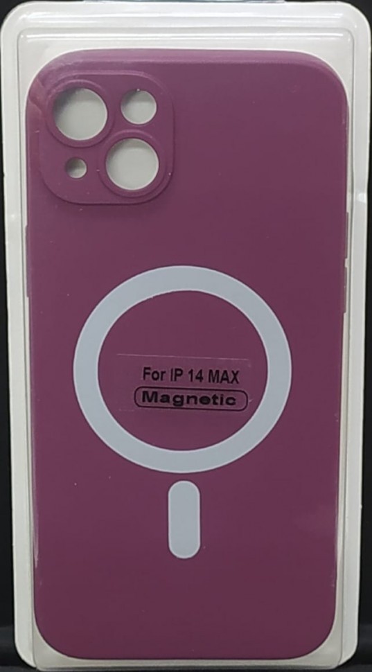 Накладка для i-Phone 14 Max 6.7" Magsafe силикон бордовая
