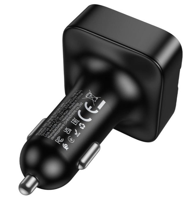Автомобильное заряд. устр. Hoco E87 2USB/1C 35W + FM-трансмиттер черное