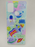 Накладка для Samsung Galaxy A21S пластик разные рисунки