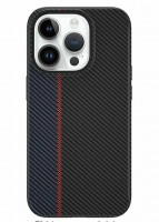 Накладка для i-Phone 15 Pro Max Wiwu Magsafe LCC-107 под карбон сине-красно-черный