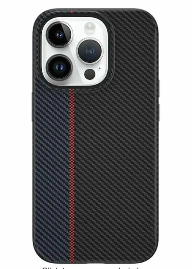 Накладка для i-Phone 15 Pro Max Wiwu Magsafe LCC-107 под карбон сине-красно-черный