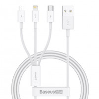 Кабель-зарядка Baseus Superior 3в1 i-Phone/Type-C/Micro 3.5A 0.5м P10320105221-01 белый