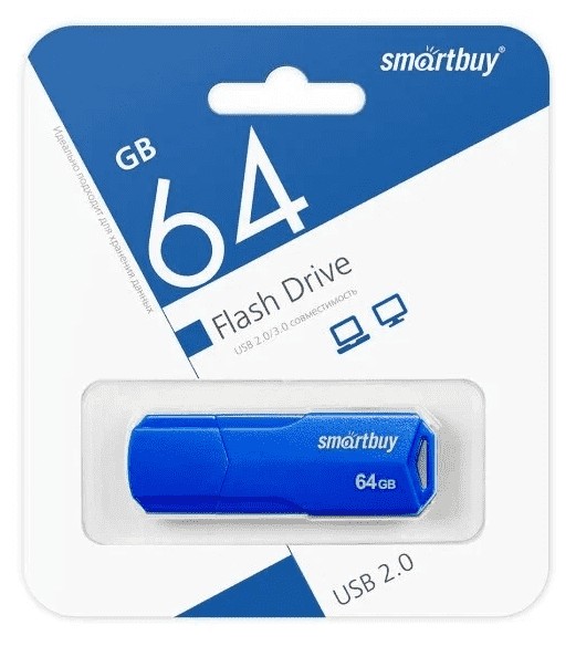 USB флеш накопитель Smartbuy 64GB Clue Blue (SB64GBCLU-BU)
