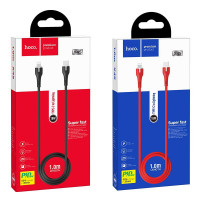 Usb Кабель-зарядка Lightning Hoco X45 Surplus 2.4A 1м в оплётке TPE чёрный