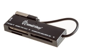 Картридер Smartbuy 717, USB 2.0 - SD/microSD/MS/M2, (SBR-717-K) черный