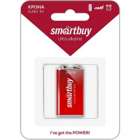 Батарейка алкалиновая Крона Smartbuy 6LR61/1B (12/240)  SBBA-9V01B