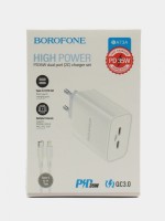 Сетевое зар. устр. Borofone BA73A с кабелем Type-C на Lightning 2C 35W белое