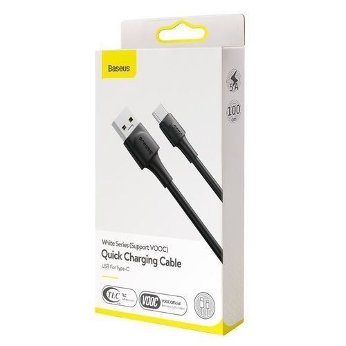 Usb Кабель-зарядка TYPE-C Baseus White 5A 1м (CATSW-F01) черный