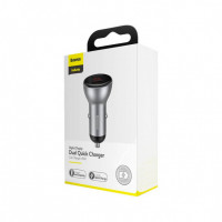 Автомобильное заряд. устр. Baseus Digital Display 2USB 45W (CCBX-B0S) серое