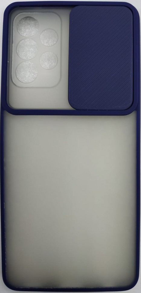 Накладка со шторкой камеры Samsung Galaxy A52 5G матовая темно-синяя