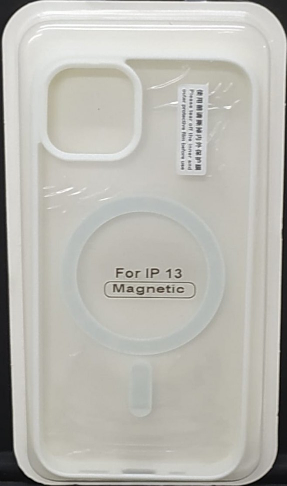 Накладка для i-Phone 13 6.1" Magsafe силикон прозрачный бока белые