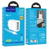Сетевое зар. устр. Hoco C102A с кабелем Lightning 4USB 18W QC3.0 белое