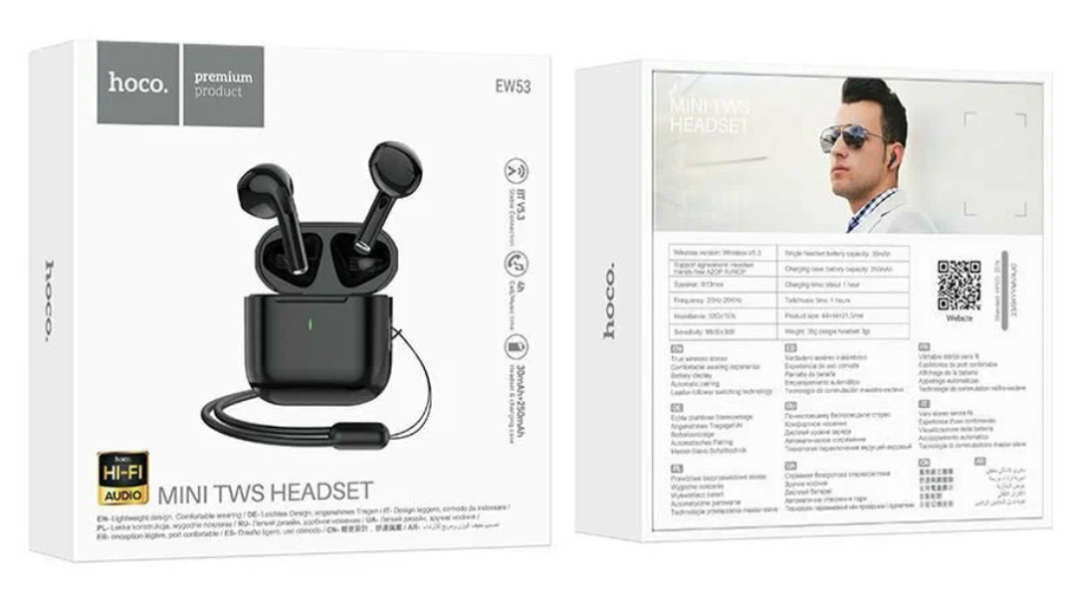 Беспроводные наушники TWS Hoco EW53 черные
