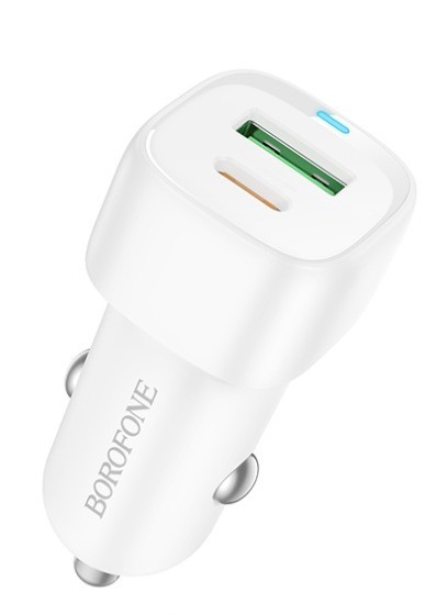 Автомобильное заряд. устр. Borofone BZ34B 1USB/1C 18W/20W белое