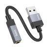 Кабель-переходник Hoco UPA32D USB (папа) на AUX 3.5мм (мама) черный